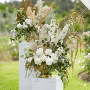 Boho Wedding Floral Pillars