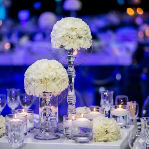 Floating Candle Hydrangea Centerpiece
